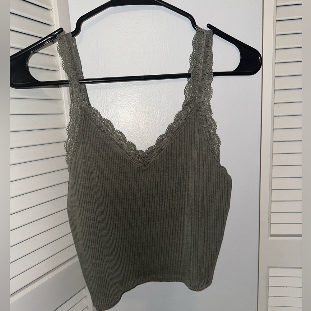 American Eagle Ribbed Lacy Tank Top XS